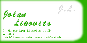 jolan lipovits business card